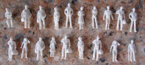 1:100 Scale Unpainted White Figures - Pack of 25, 50 or 100
